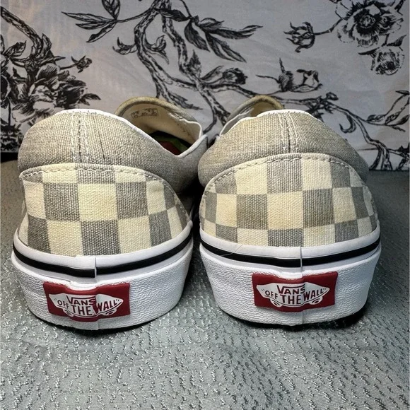 Vans Slip-On Checkerboard Skate Shoe Gray White Women's 9 Men 7.5 - Picture 8 of 13